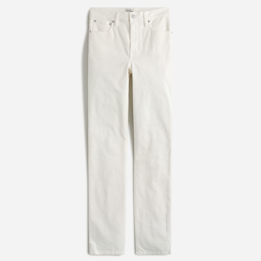J. Crew 9" high-rise toothpick jean in garment-dyed corduroy - STONE